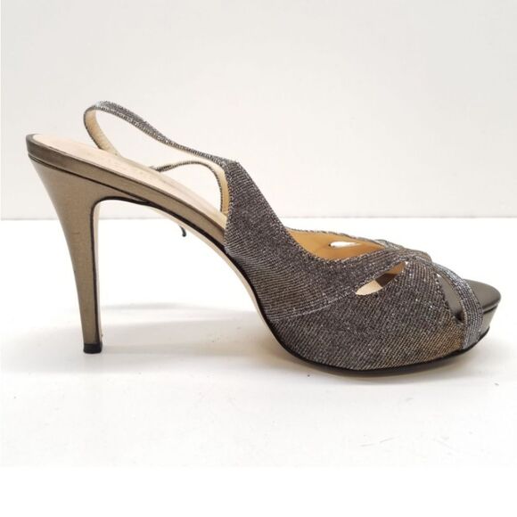 Kate Spade Silver Gold Slingback Open Toe Sandals Size 7.5 - Picture 6 of 11